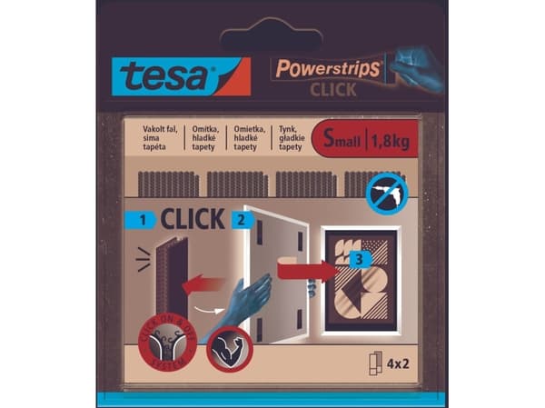 Selvklebende borrelås innvendige powerstrips 4 par størrelse 60 mm: 20 mm, hvite