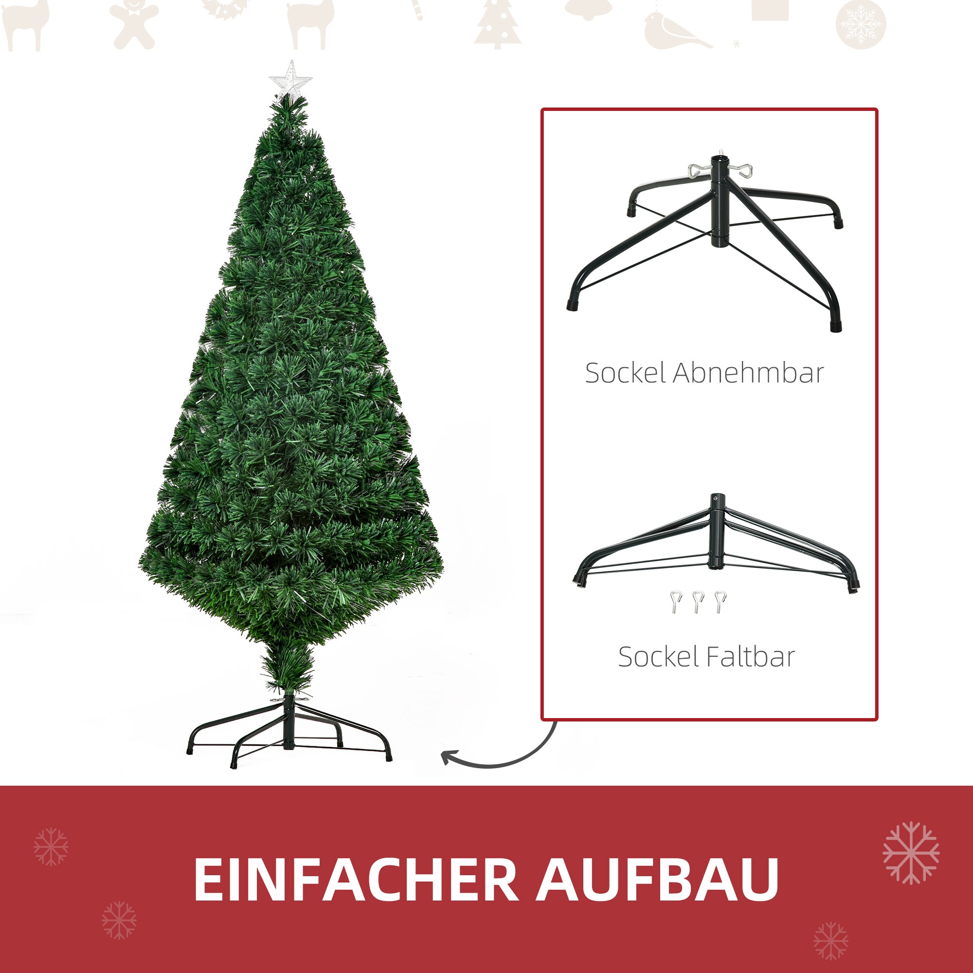 HOMCOM Weihnachtsbaum inklusive Ständer grün 60 x 120 cm (ØxH)