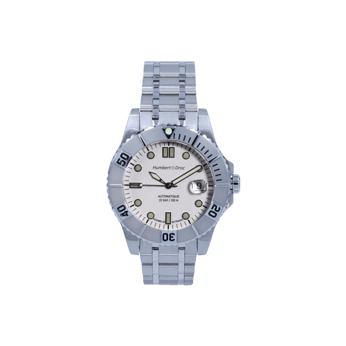 Montre HUMBERT-DROZ hd9 homme automatique, bracelet acier argent