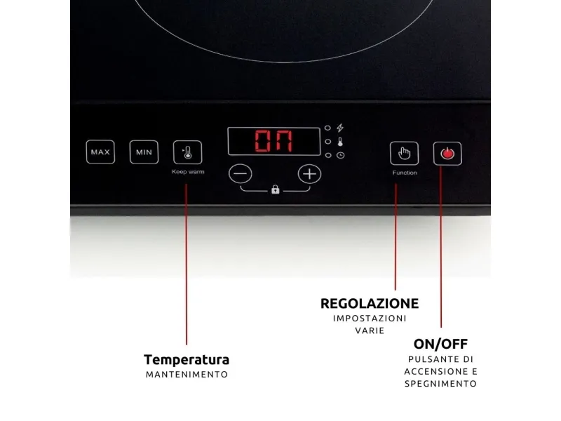 Ariete 1998/00, Sort, Bordplade, 58 cm, Zone induktionskogeplade, Keramisk, 2 zone(s)