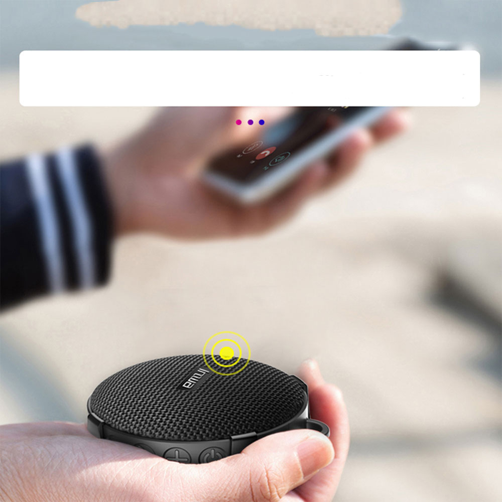 5W Mini Bluetooth Lautsprecher Subwoofer Spritzwasserfest (IPX7) mit Fahrradhalterung - Schwarz