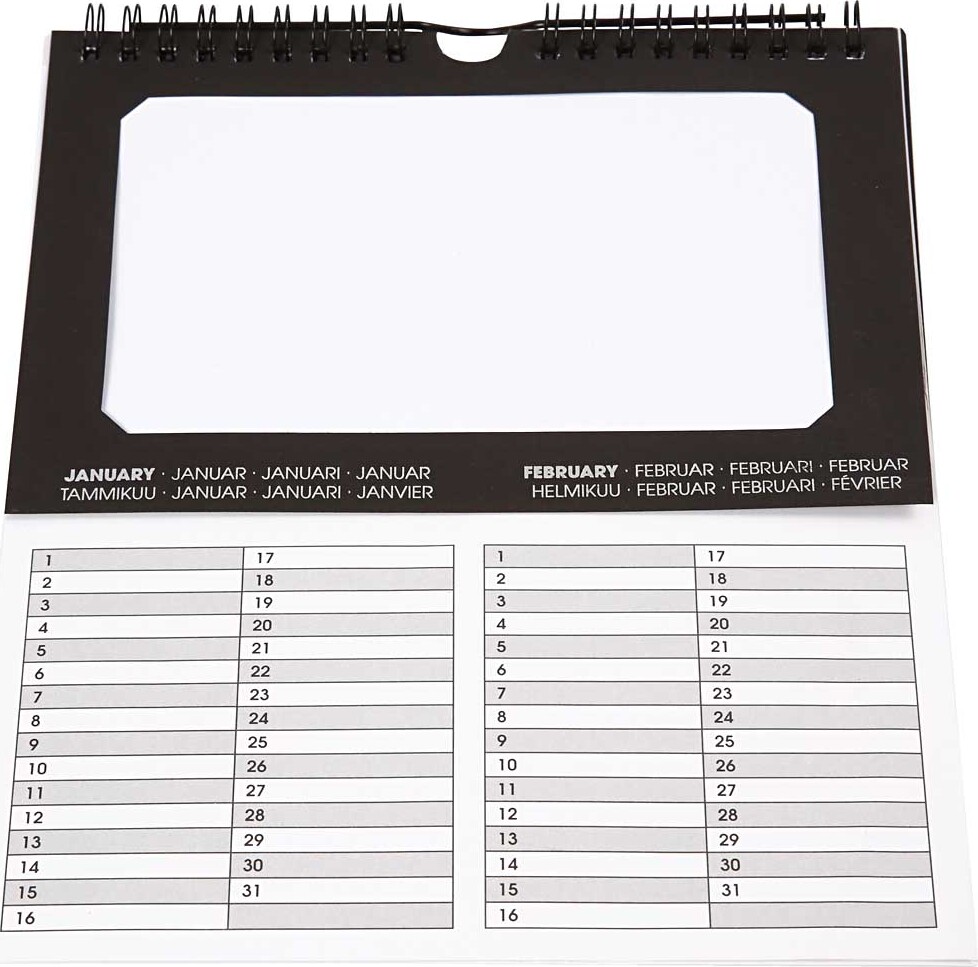 Evighedskalender - Str. 19X23 CM - 180 G - 5 Stk