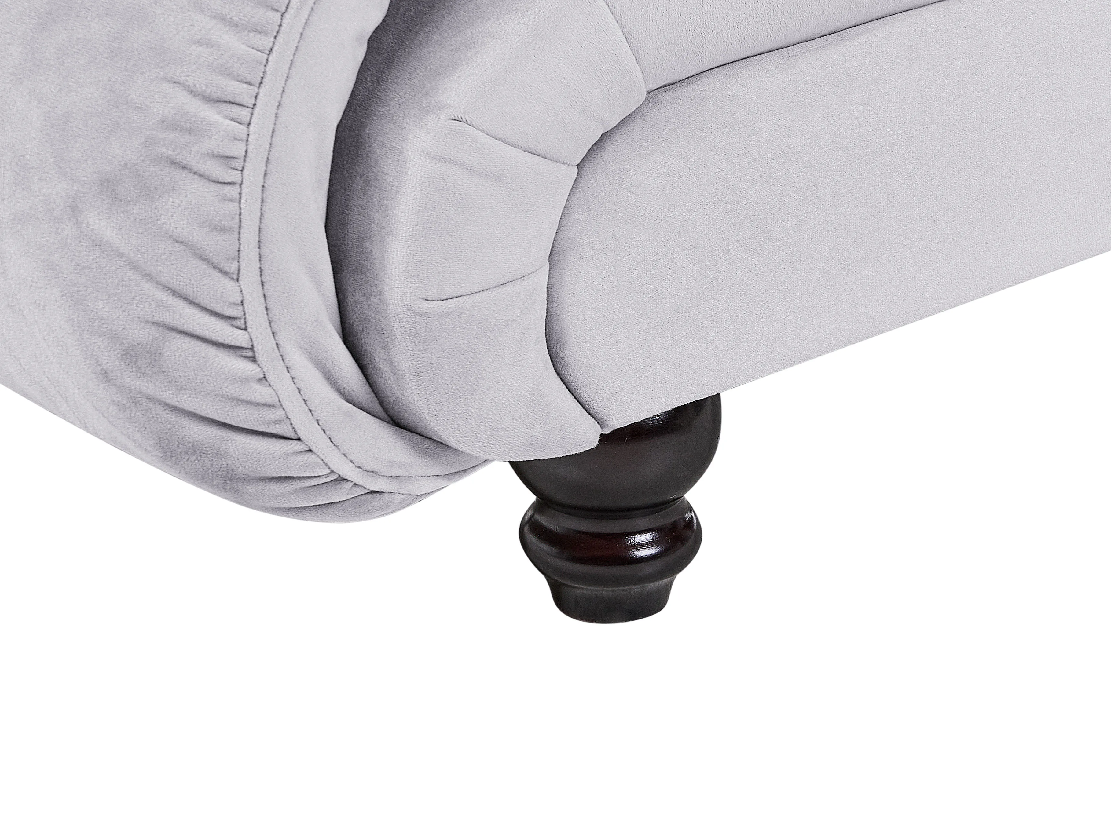 Rechtszijdige chaise longue LORMONT Fluweel Lichtgrijs