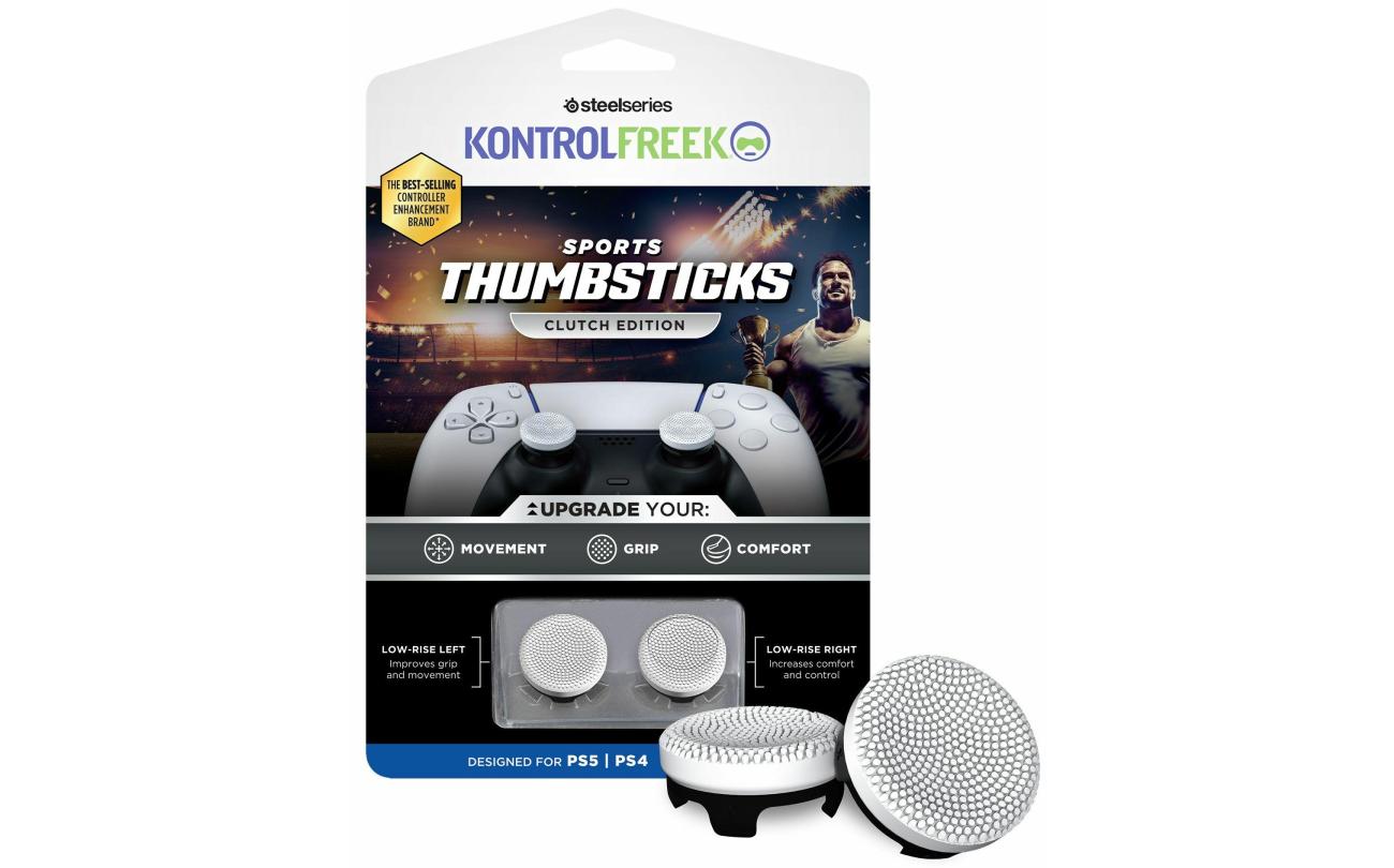 PS4/PS5 KontrolFreek Sports Clutch Thumbsticks White/Black