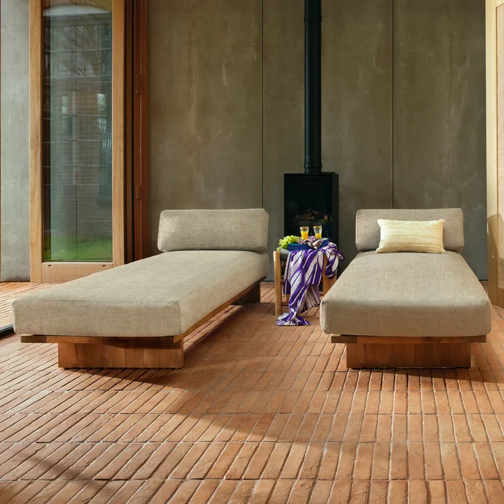 HKliving - Teak Outdoor Daybed, botanical