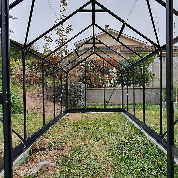 Serre en verre Lams Allium anthracite 7,30m²