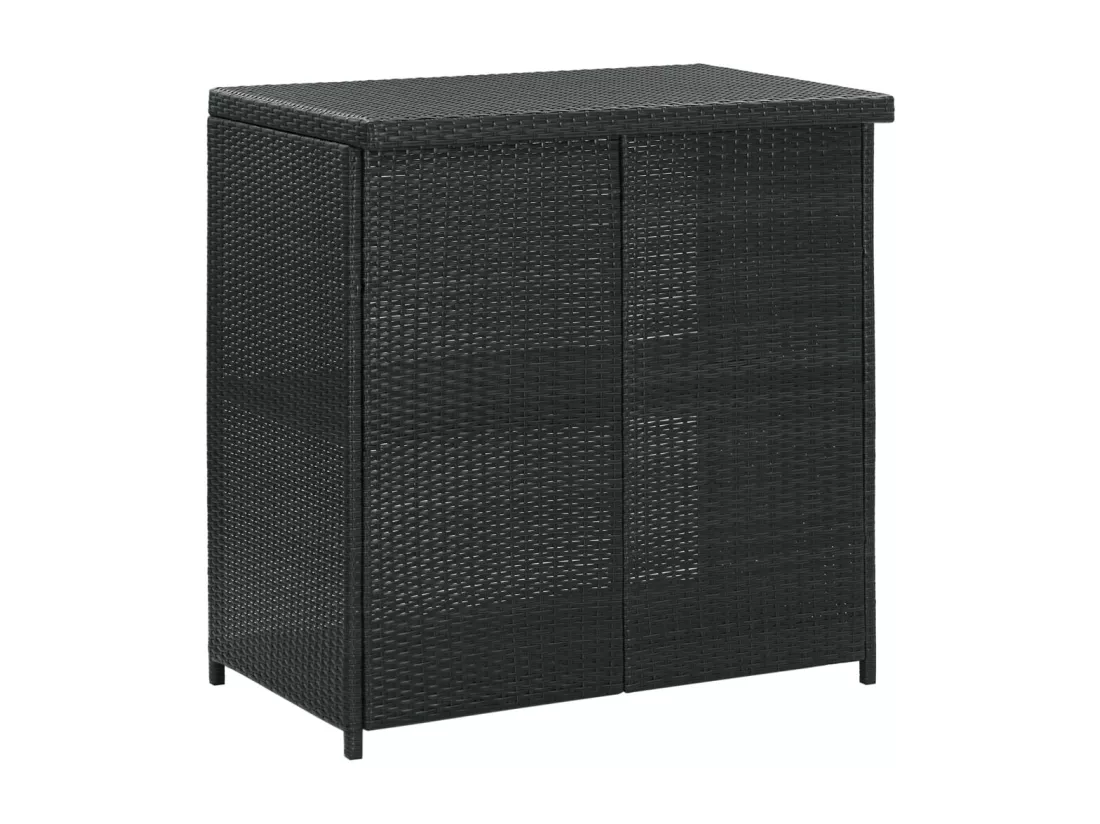 Ensemble de bar 3 pcs Résine tressée Noir
