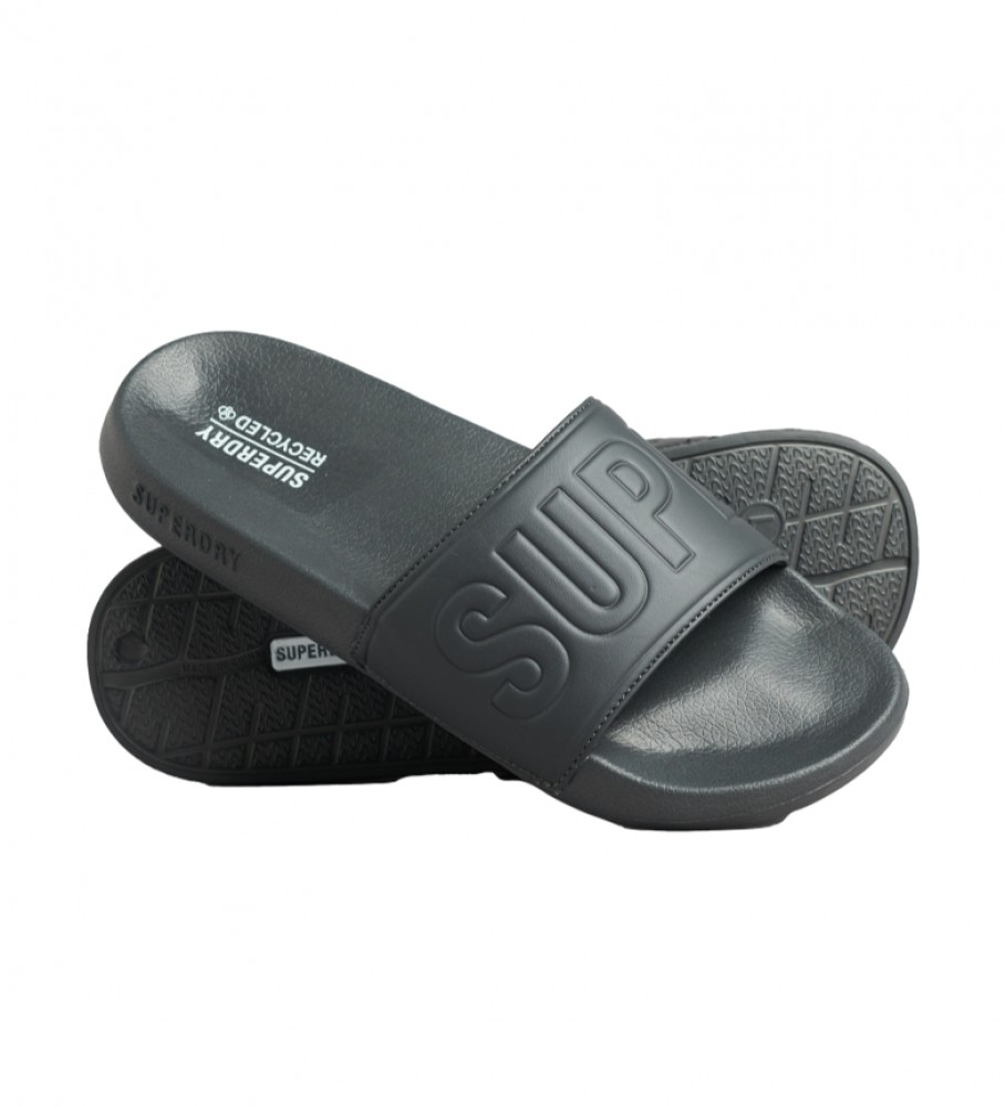 Chinelo de piscina cinza Superdry Code Core