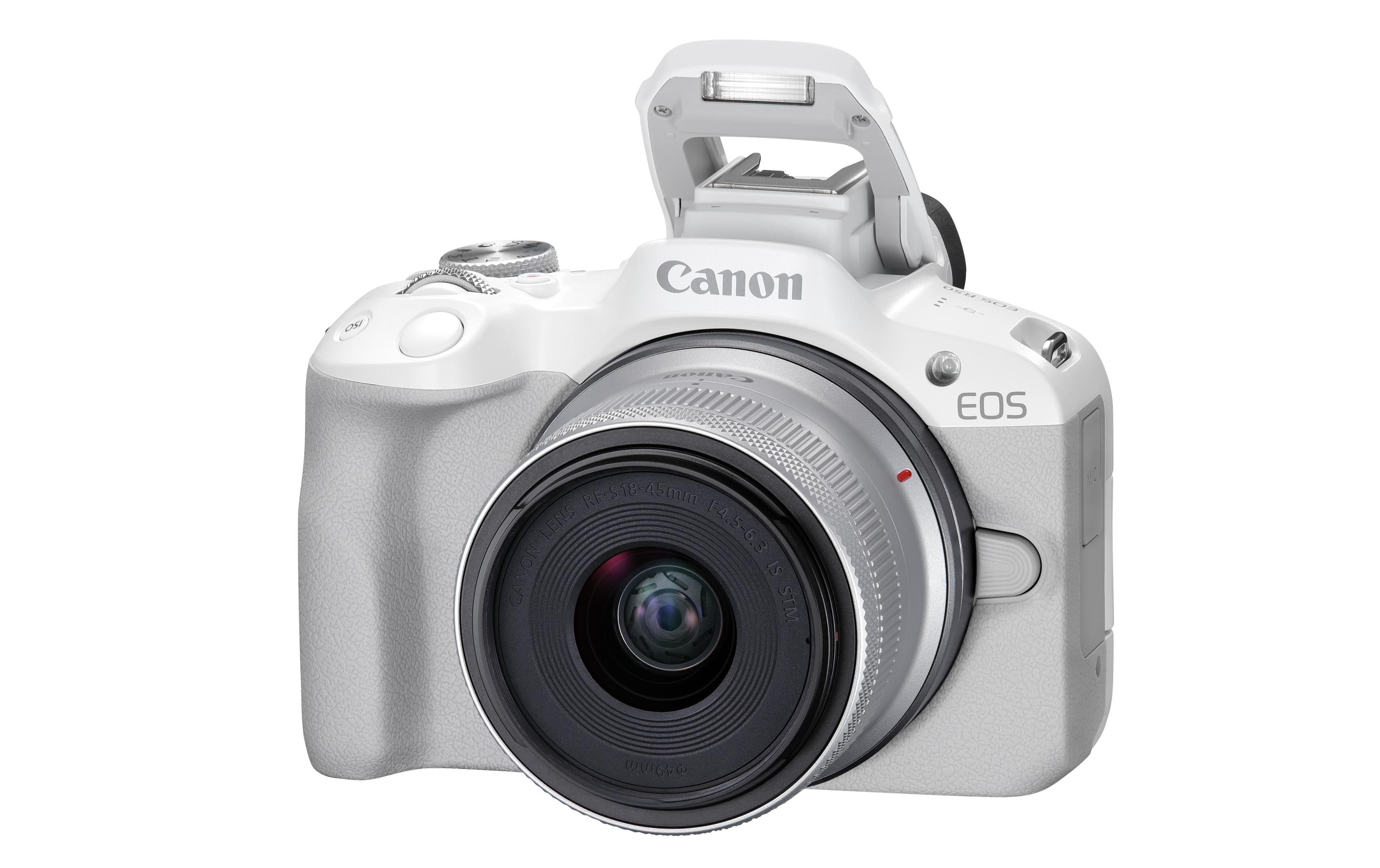 Fotokamera EOS R50 Kit RF-S 18-45 Weiss<br>Perfekte Einstieg in die EOS R Reihe für aktive Content Creator