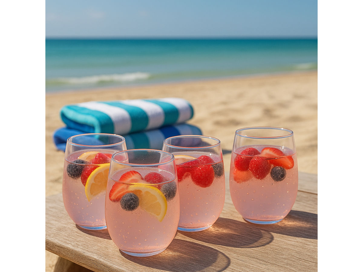 OTIX Oceani 400 ml kunststof drinkglazen - Set van 6