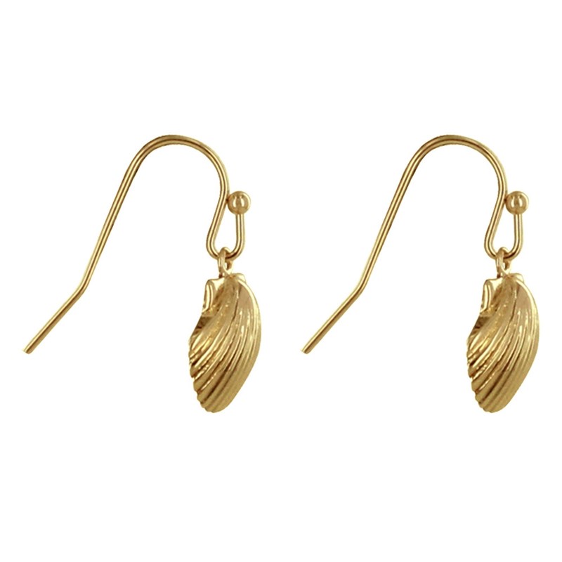 Boucles d'Oreilles Plaqué Or Coquille St Jacques