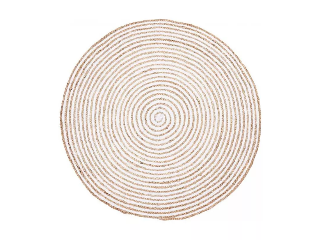 Tapis rond Ø200cm fait à la main en jute motif simple pour entrée SPIRALTRY