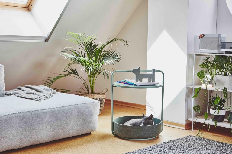MiaCara Tavolino kattenmand bijzettafel Ø50 concrete