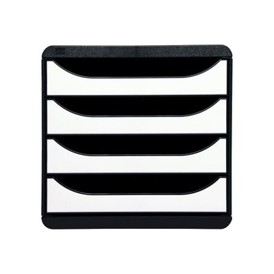 Exacompta BigBox - Module de classement 4 tiroirs - blanc brillant