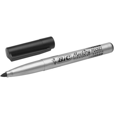 BIC MARKING Pocket 1445 - Pack de 12 marqueurs permanents - pointe ogive - noir