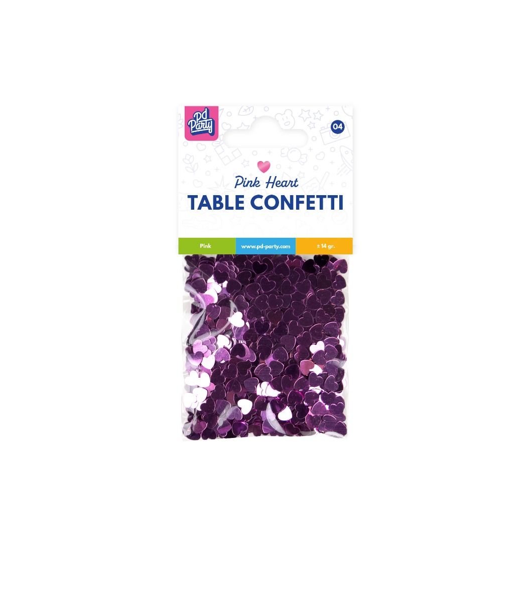 Hartjes Tafelconfetti Roze 14gr