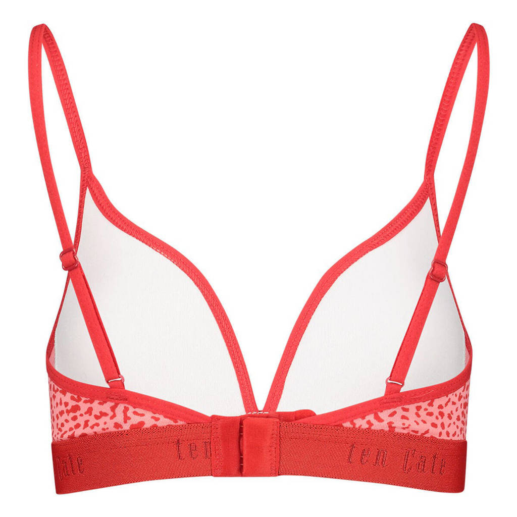 voorgevormde tiener bh met all over print rood