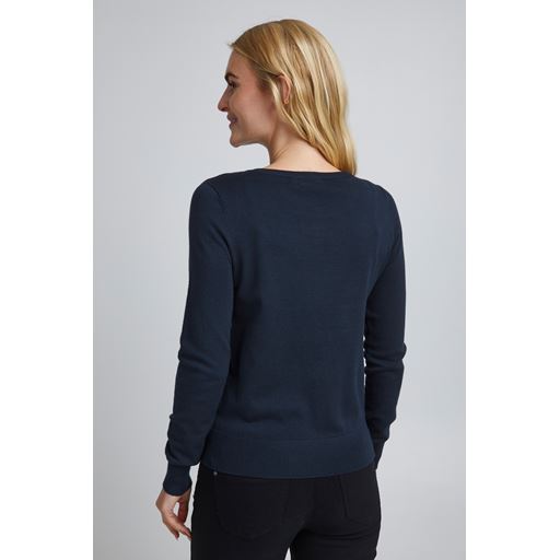 Fransa Langærmet Cardigan, Dark Peacoat, XL