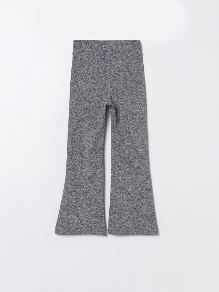 Leggings esportivas térmicas flare - Cinza Mesclado