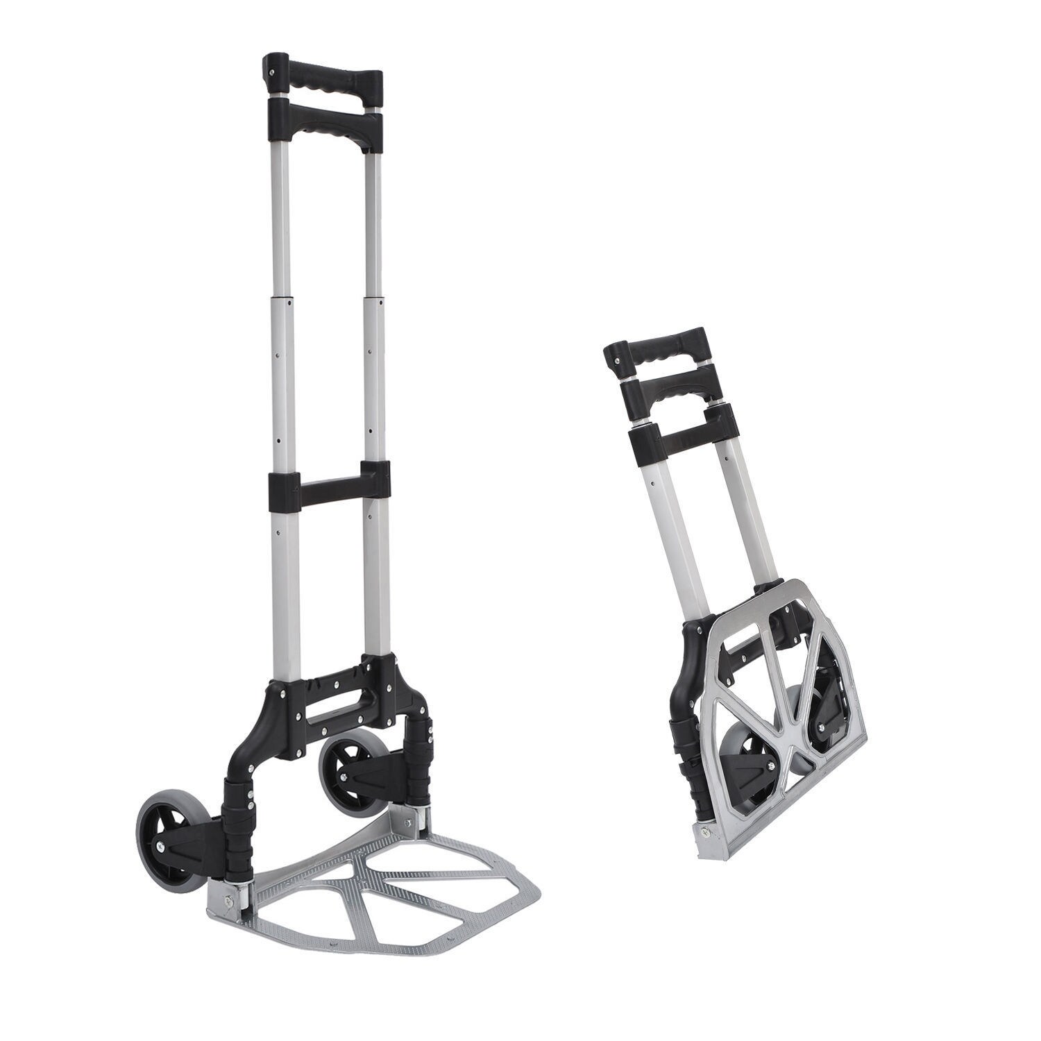 HOMCOM Transportkarre klappbar schwarz, weiß, silber grau 41 x 38,5 x 100 cm (LxBxH)