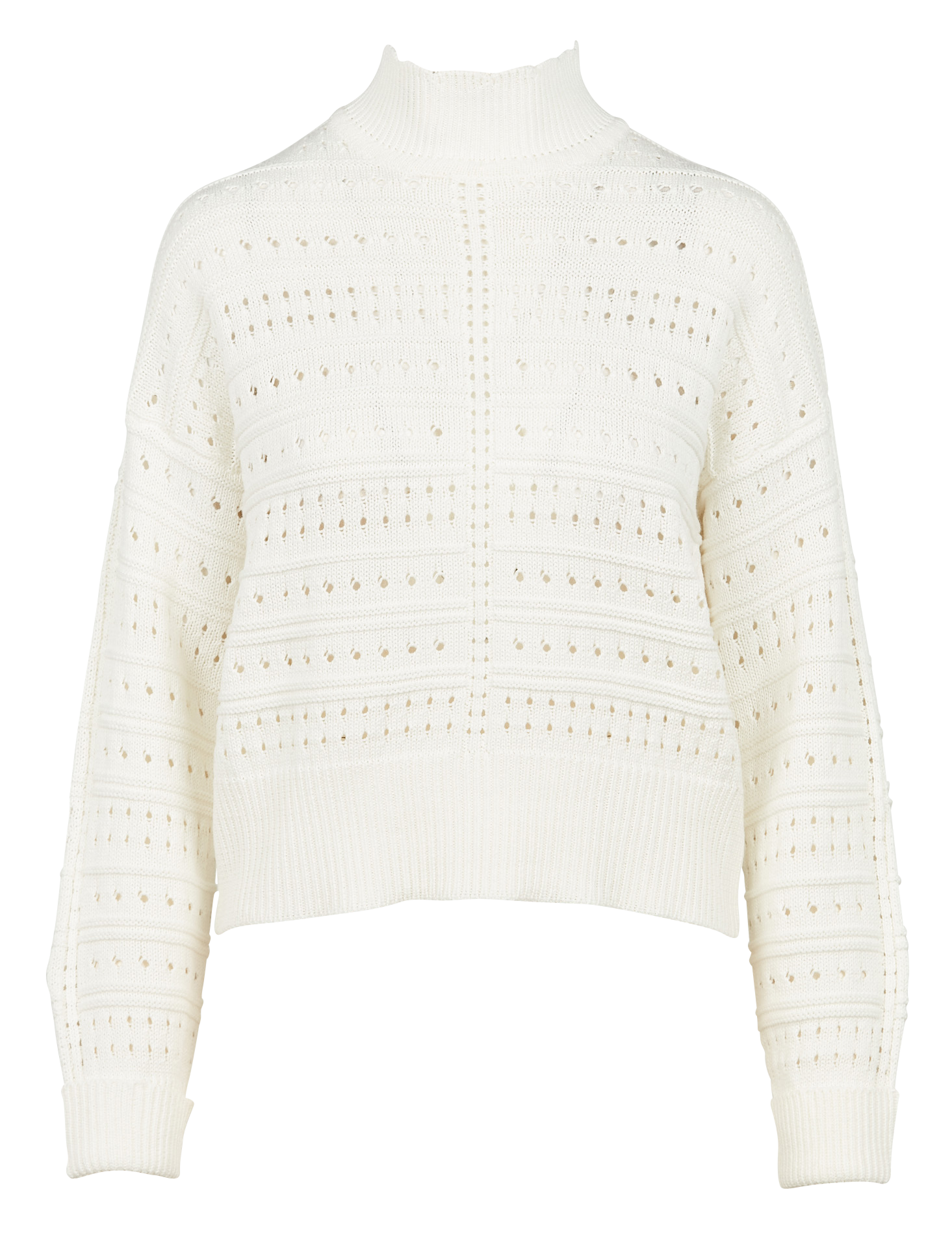 EMMA - Pull col montant en maille ajourée | Multicolore
