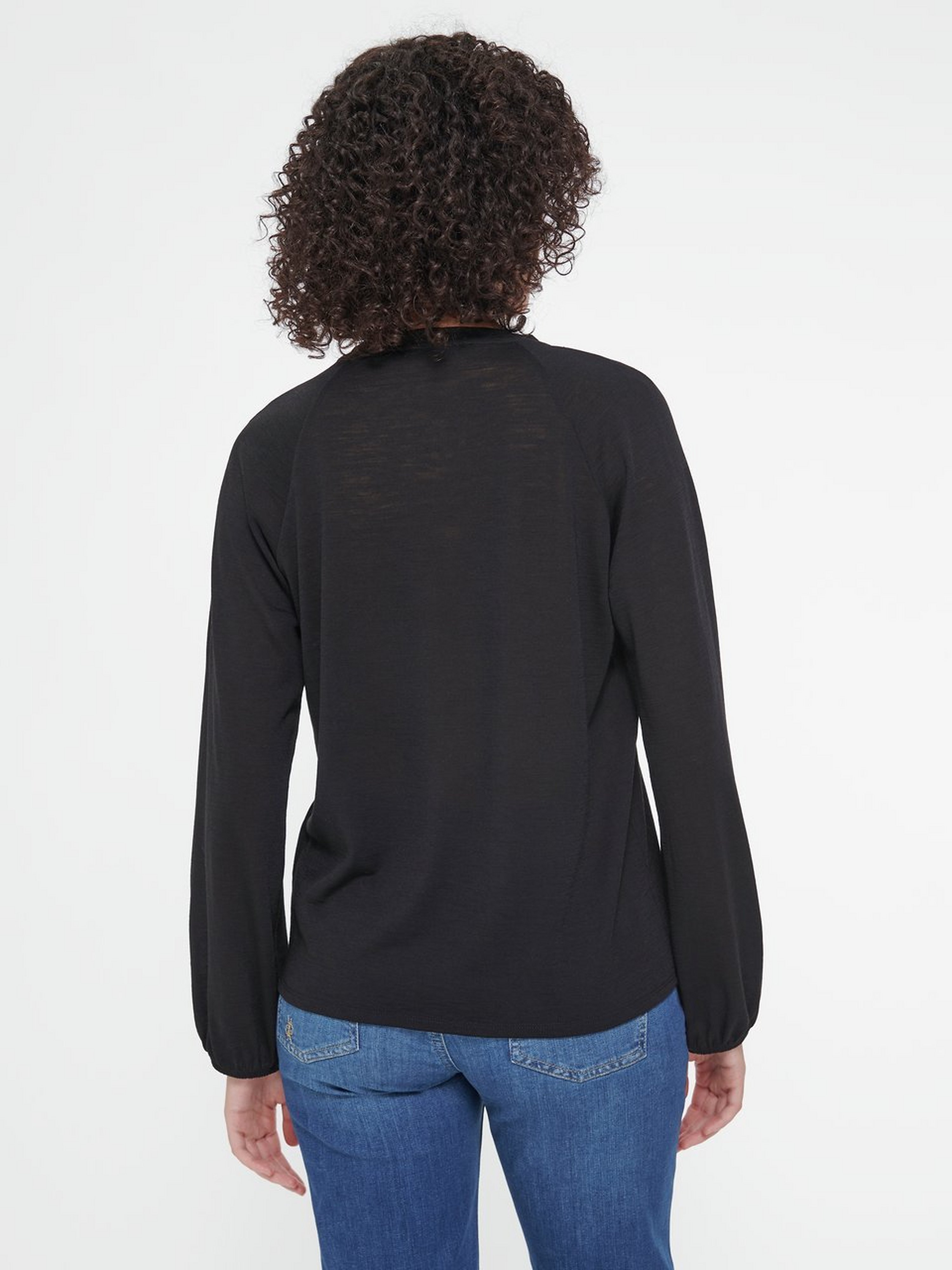 Blusen-Shirt mit V-Ausschnitt