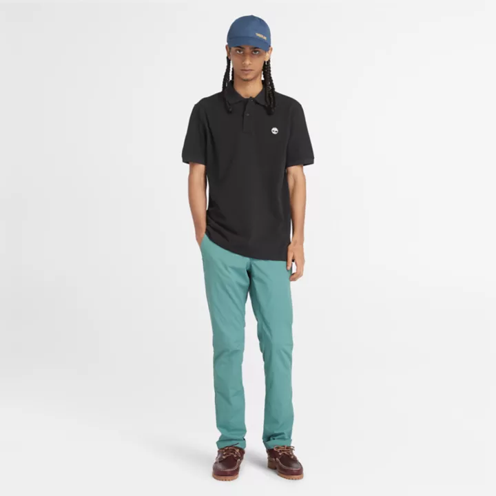Polo en piqué Millers River pour homme en noir
