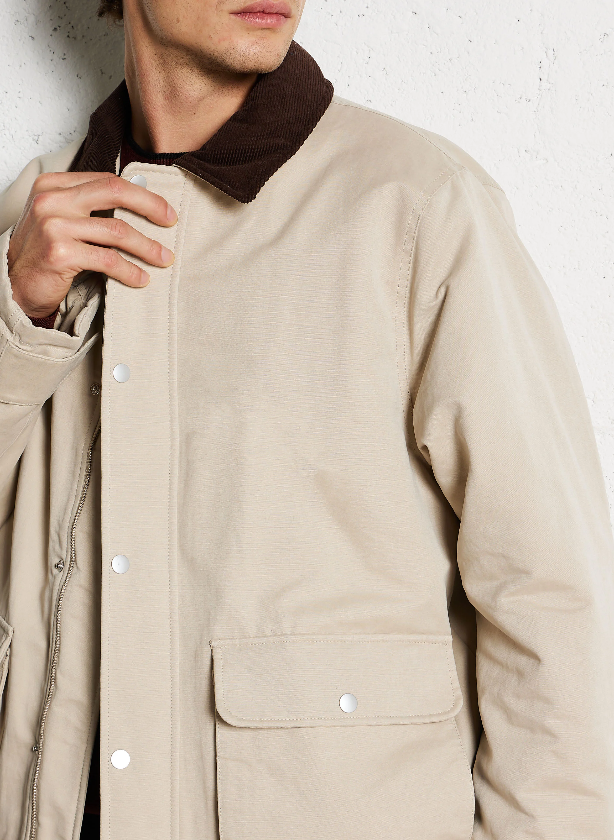 MONTANA - Veste droite en coton mélangé | Beige