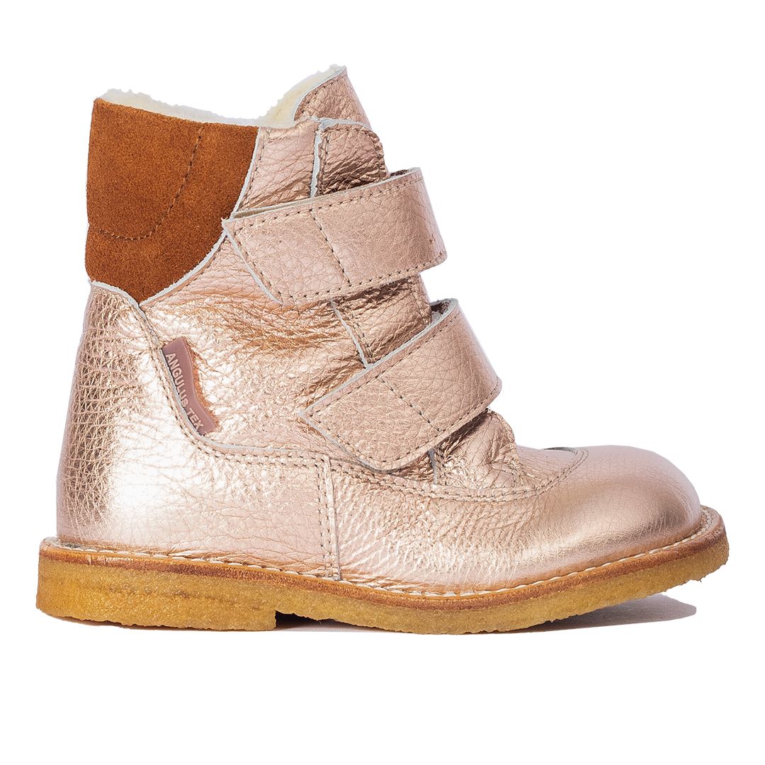 Angulus TEX-støvle med velcrolukning copper cognac
