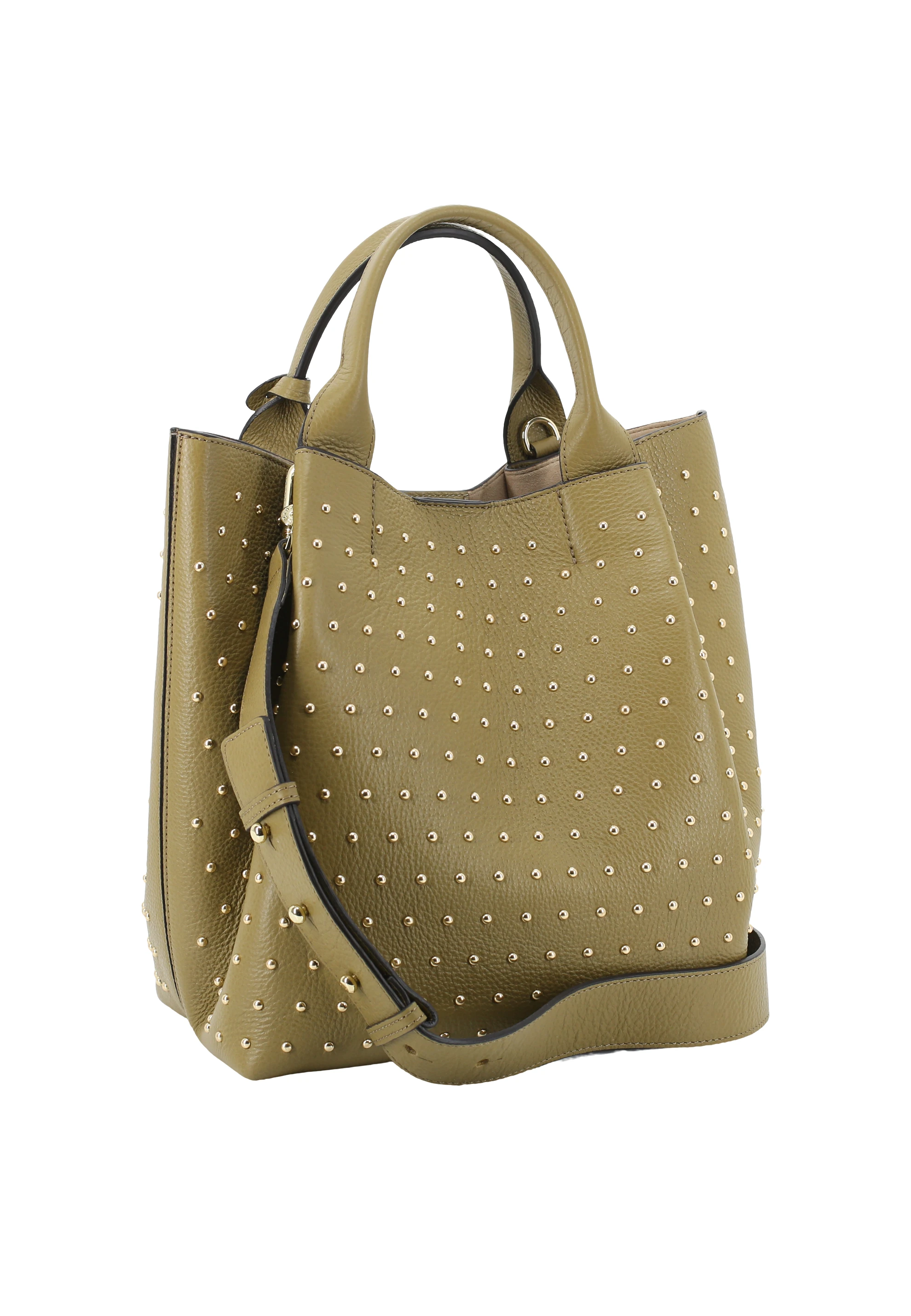 Shopper ESSENTIAL studs medium Leather Agave Standard