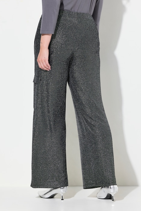 Cargohose, Straight Fit, Glitzereffekt