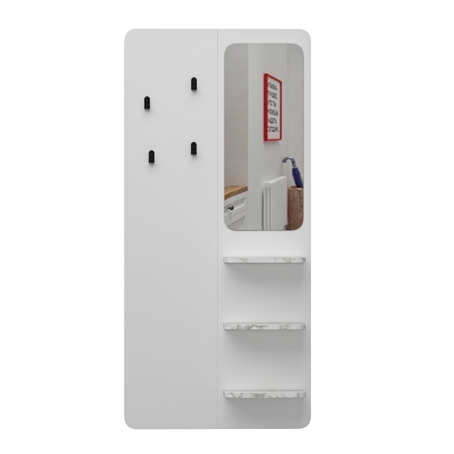 Garderobe - grau - mit Spiegel - 70x150 cm