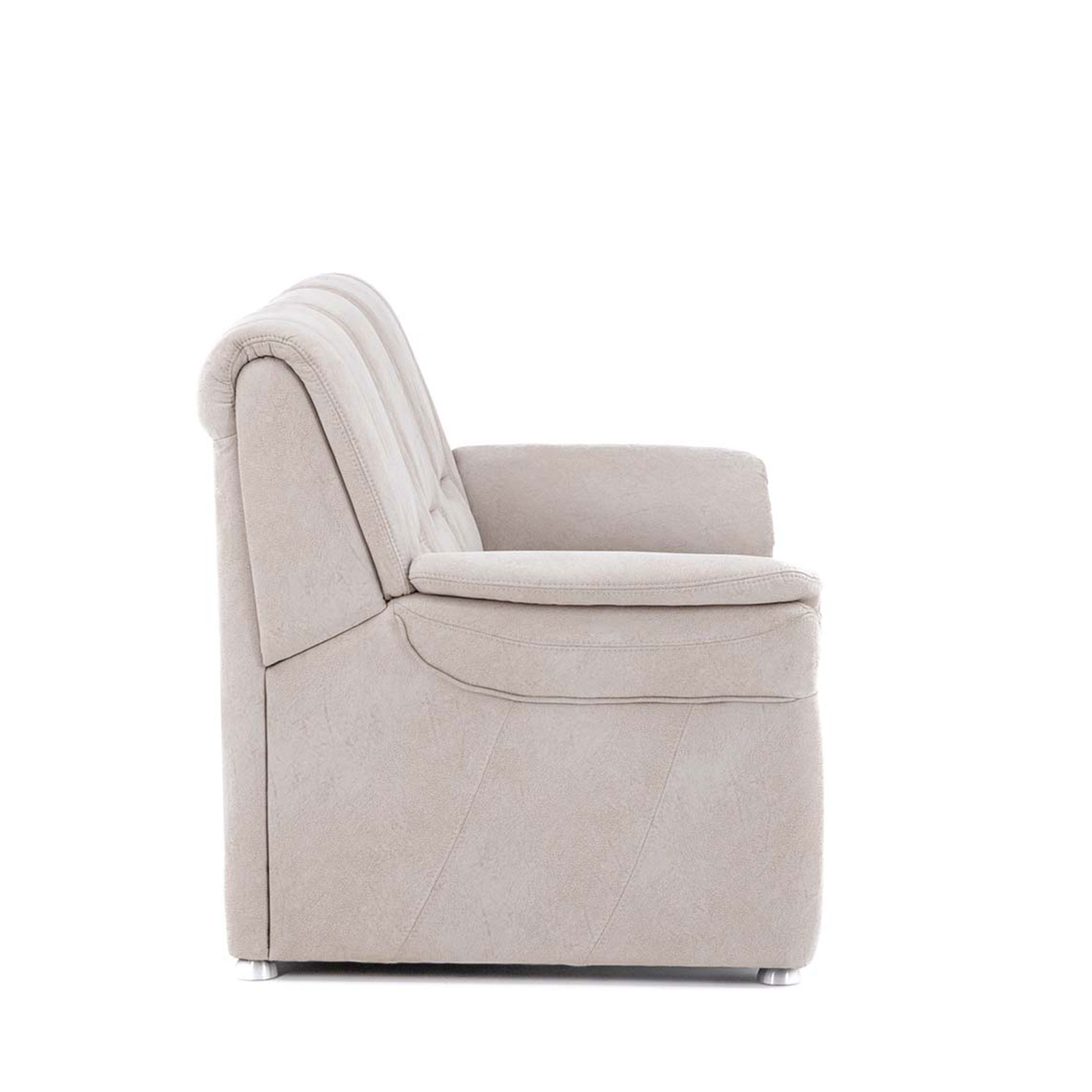 polsterpower 3-Sitzer Sofa - Saddle silber - Federkern