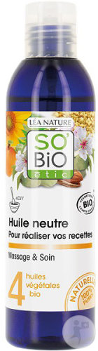So Bio Etic Huile Neutre Massage Et Soin DIY Pour Réaliser Vos Recettes Grand Format Flacon 200ml