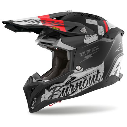 Casque cross Airoh AVIATOR 3 - BURNOUT 2025 - Noir / Gris