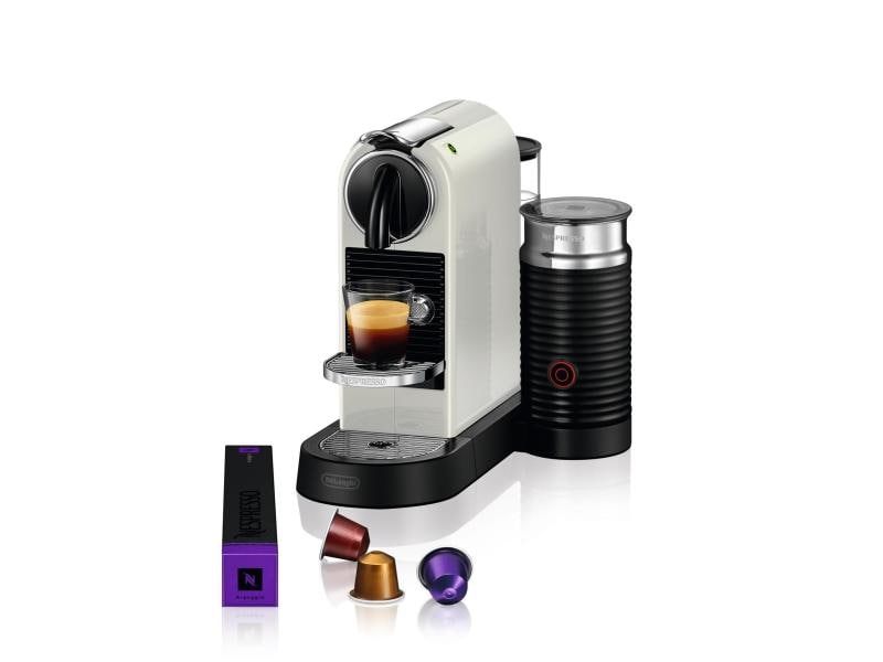 De'Longhi Kaffeemaschine Nespresso CitiZ & Milk EN267.WAE W Elegante Kapselmaschine der Original Line mit Aeroccino-Milchschäumer