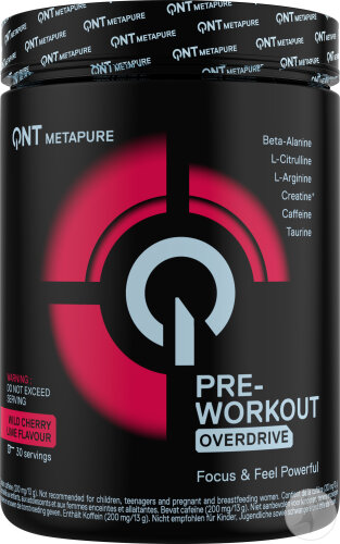 QNT Metapure Pre-Workout Overdrive Wild Cherry-Lime 390g