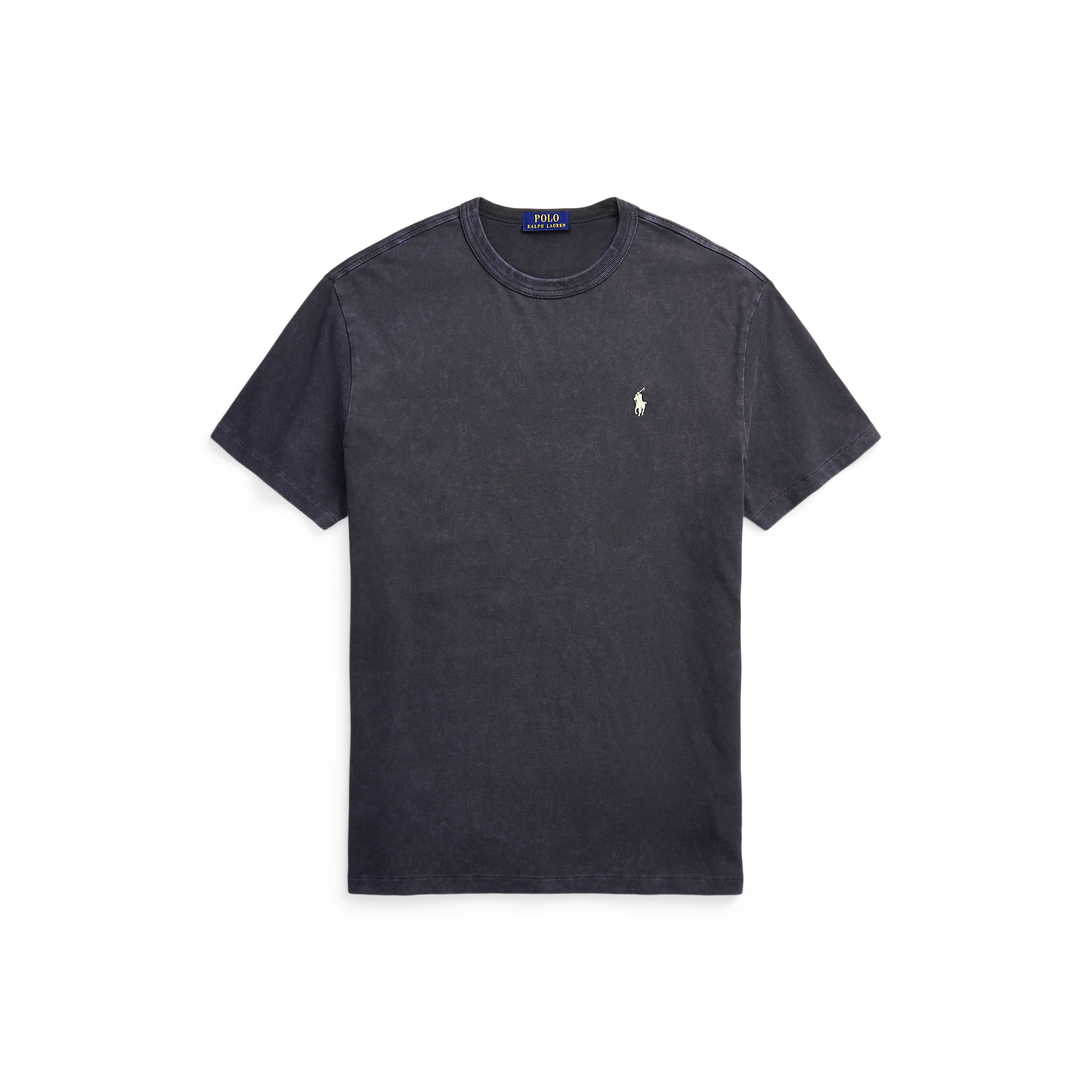 Tee-shirt droit col rond en coton | Noir