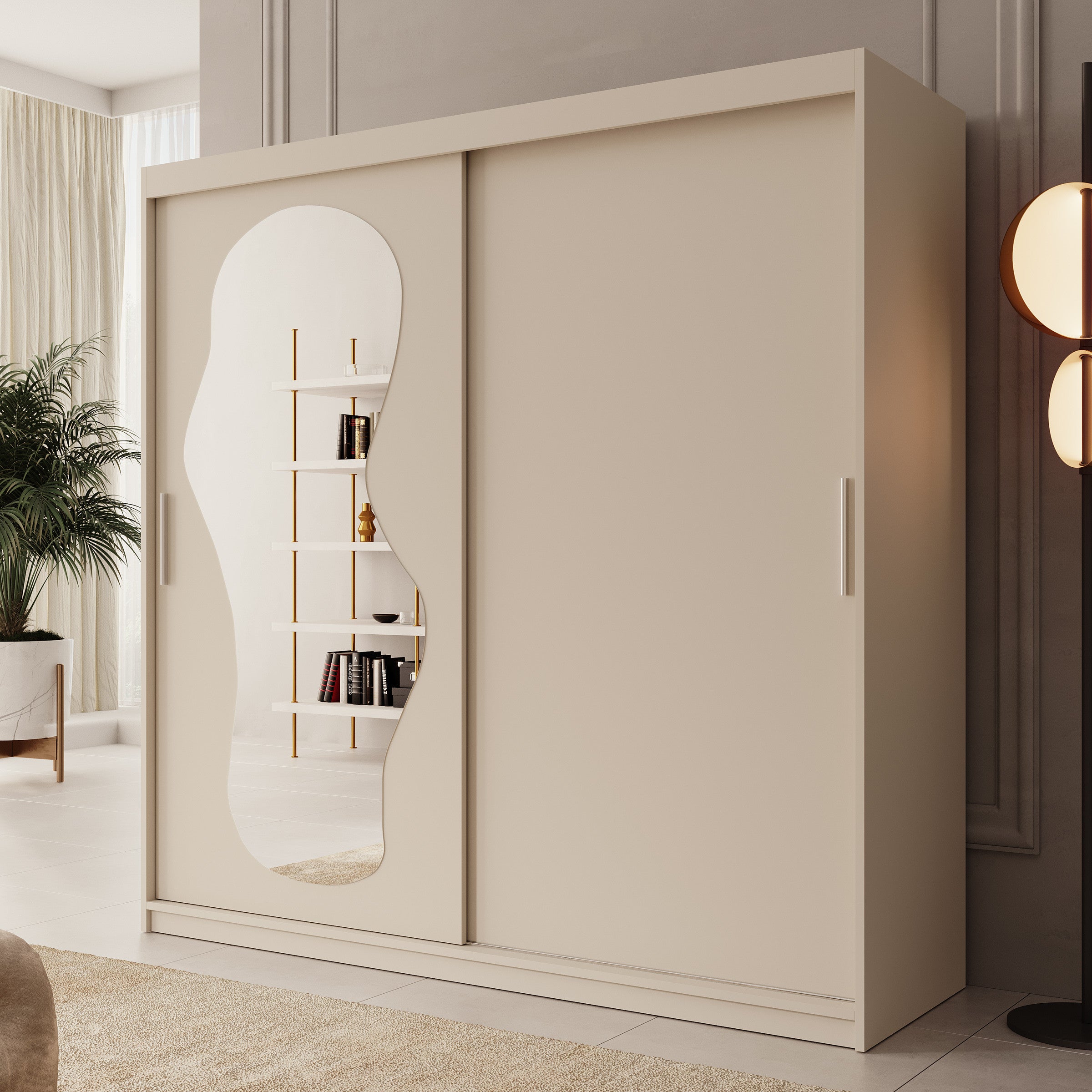 Ulysses - Kledingkast met schuifdeuren - Beige - 200x62x200 cm