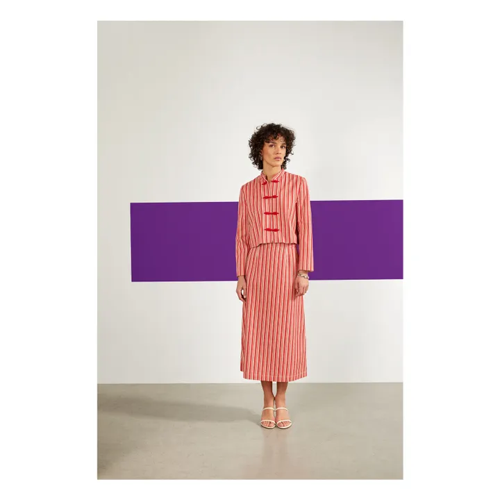 Maria de la Orden Veste Matelassée Pek Rayures | Rouge