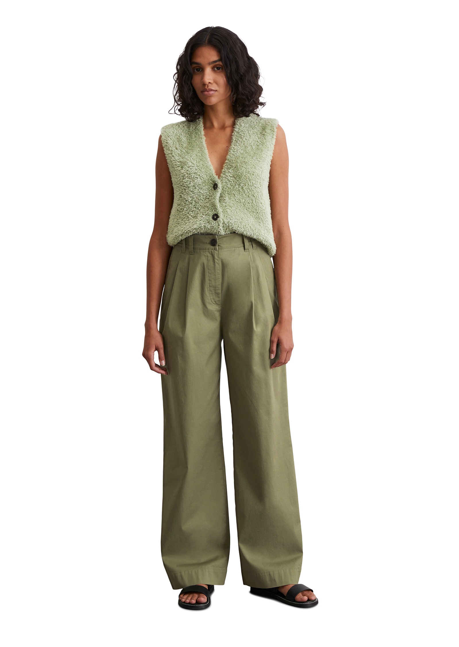 Marc O'Polo Bundfaltenhose  weit, aus Twill, Allrounder