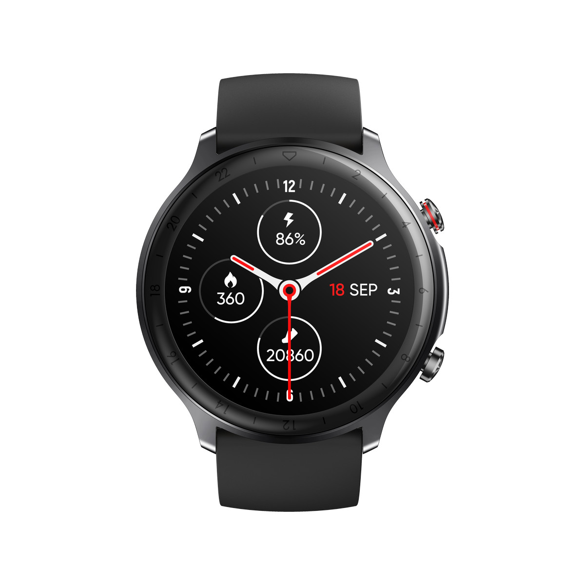 Montre SMARTY 2.0 arena mixte connecté céramique noire bracelet silicone noir