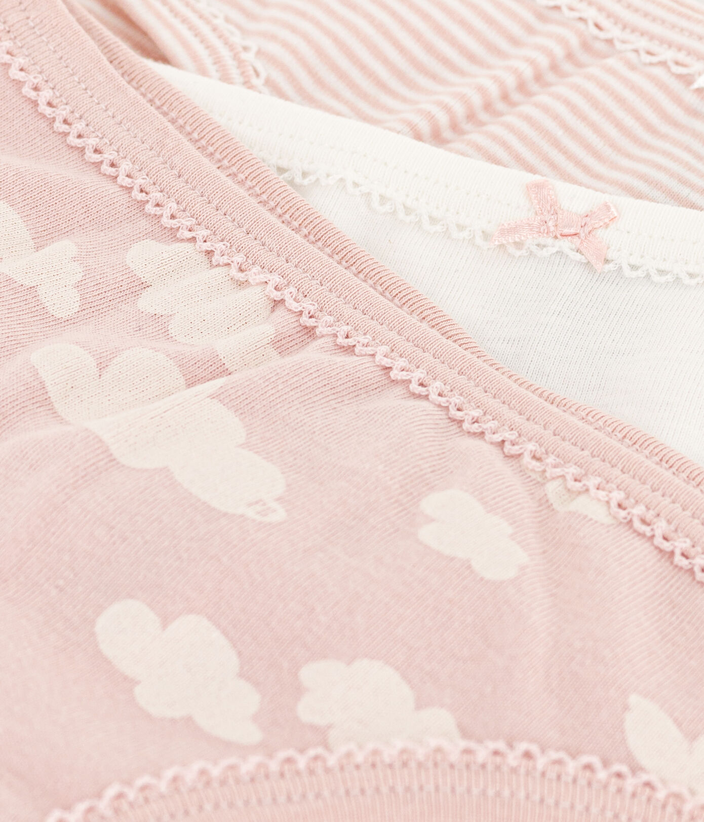 Lot de 3 culottes nuages en coton petite fille