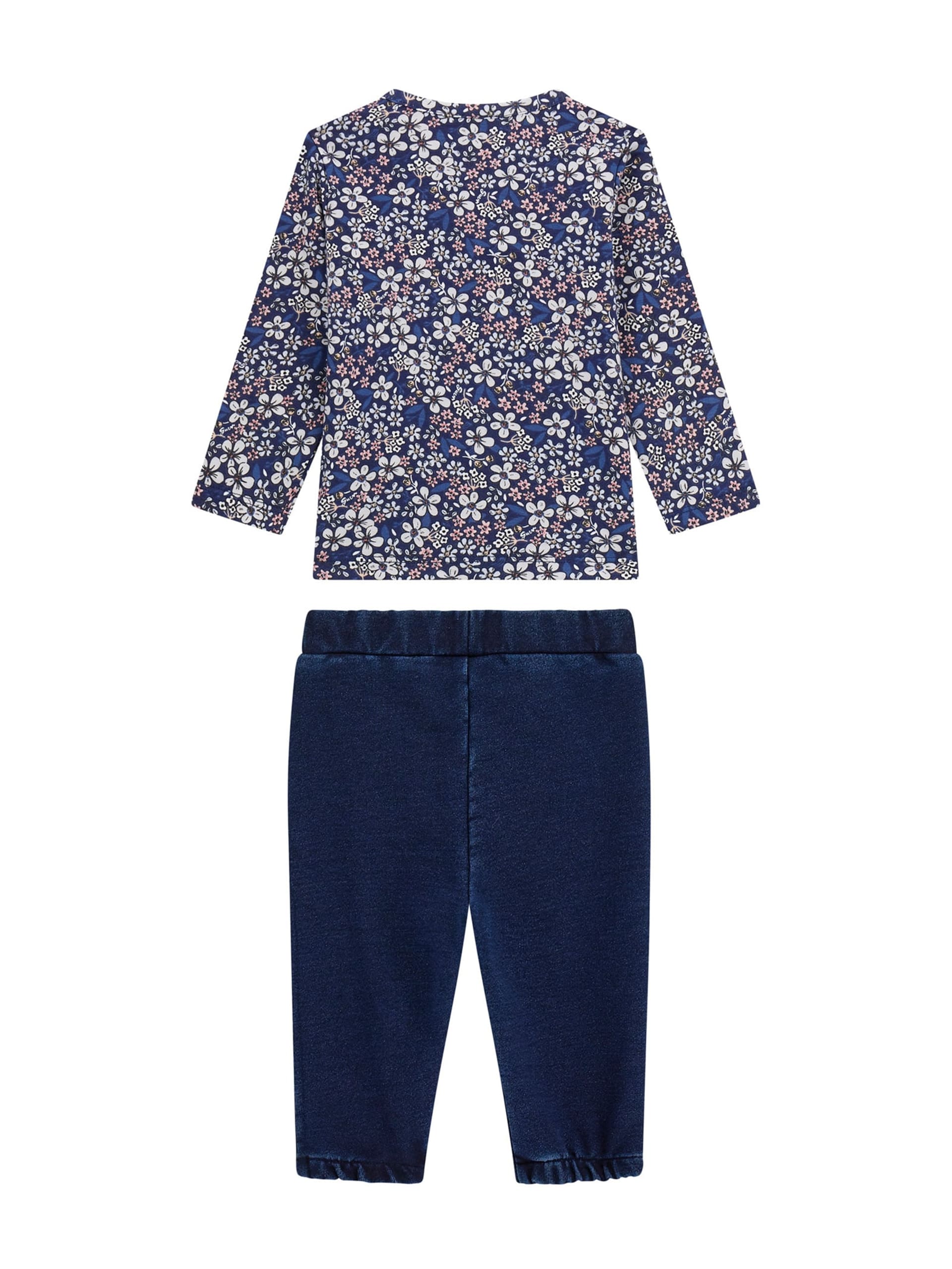 Conjunto de camiseta com estampa floral e calça de malha (0-24 meses)