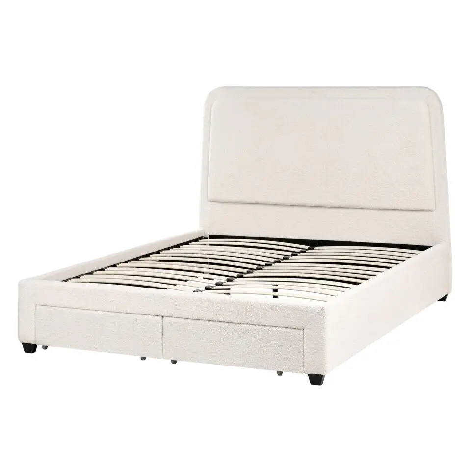 SARDENT - Tweepersoonsbed - Off-white - 140 x 200 cm - Bouclé