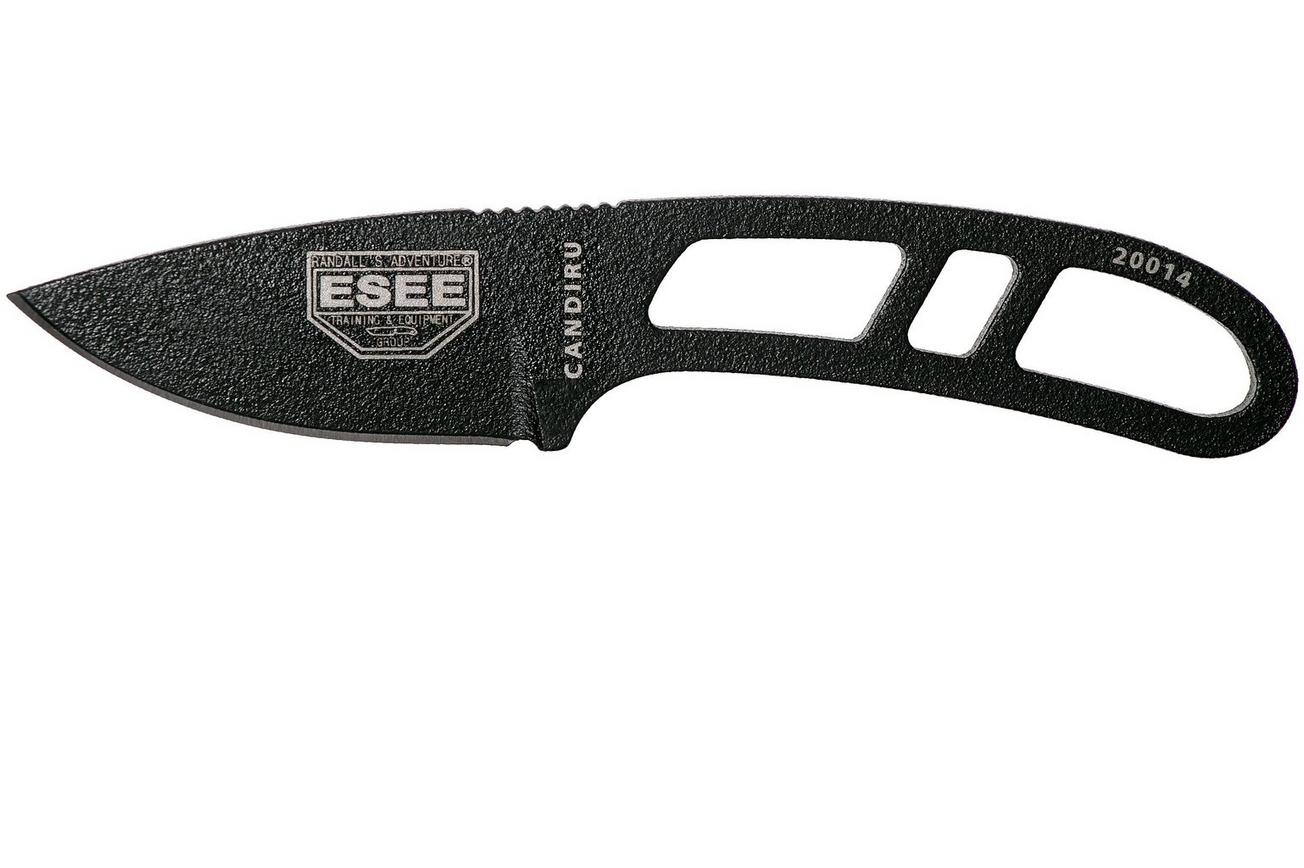 ESEE Candiru Black CAN-B nekmes met zwarte schede   riemclip