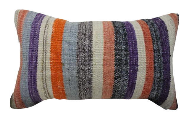 Kussen Vintage kelim 50x30 cm multistripe