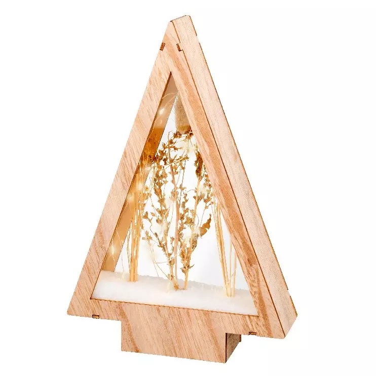 Sapin lumineux à piles 25 LED (H28 cm) Savoie Blanc chaud