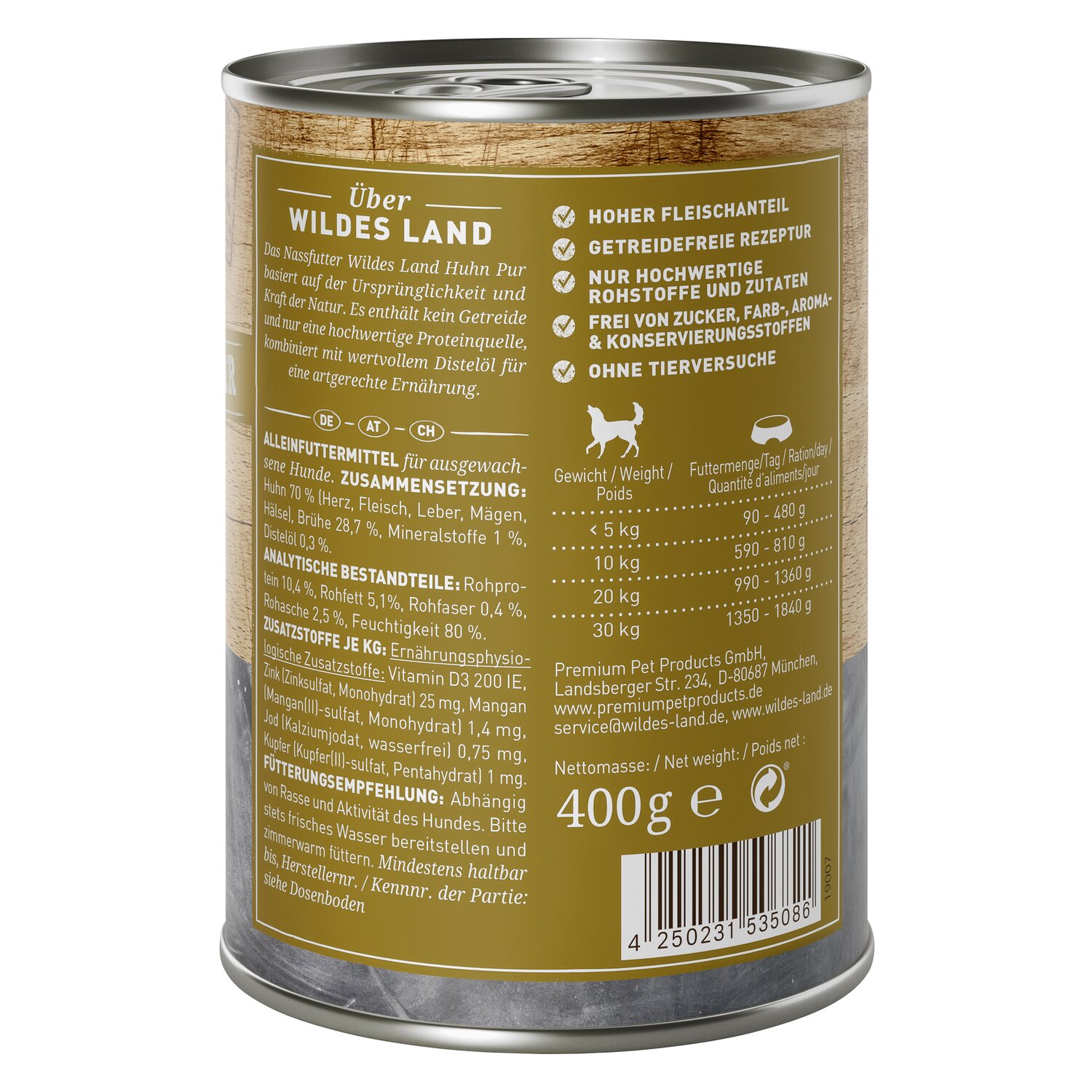 WILDES LAND Nassfutter PUR Adult  - Wild