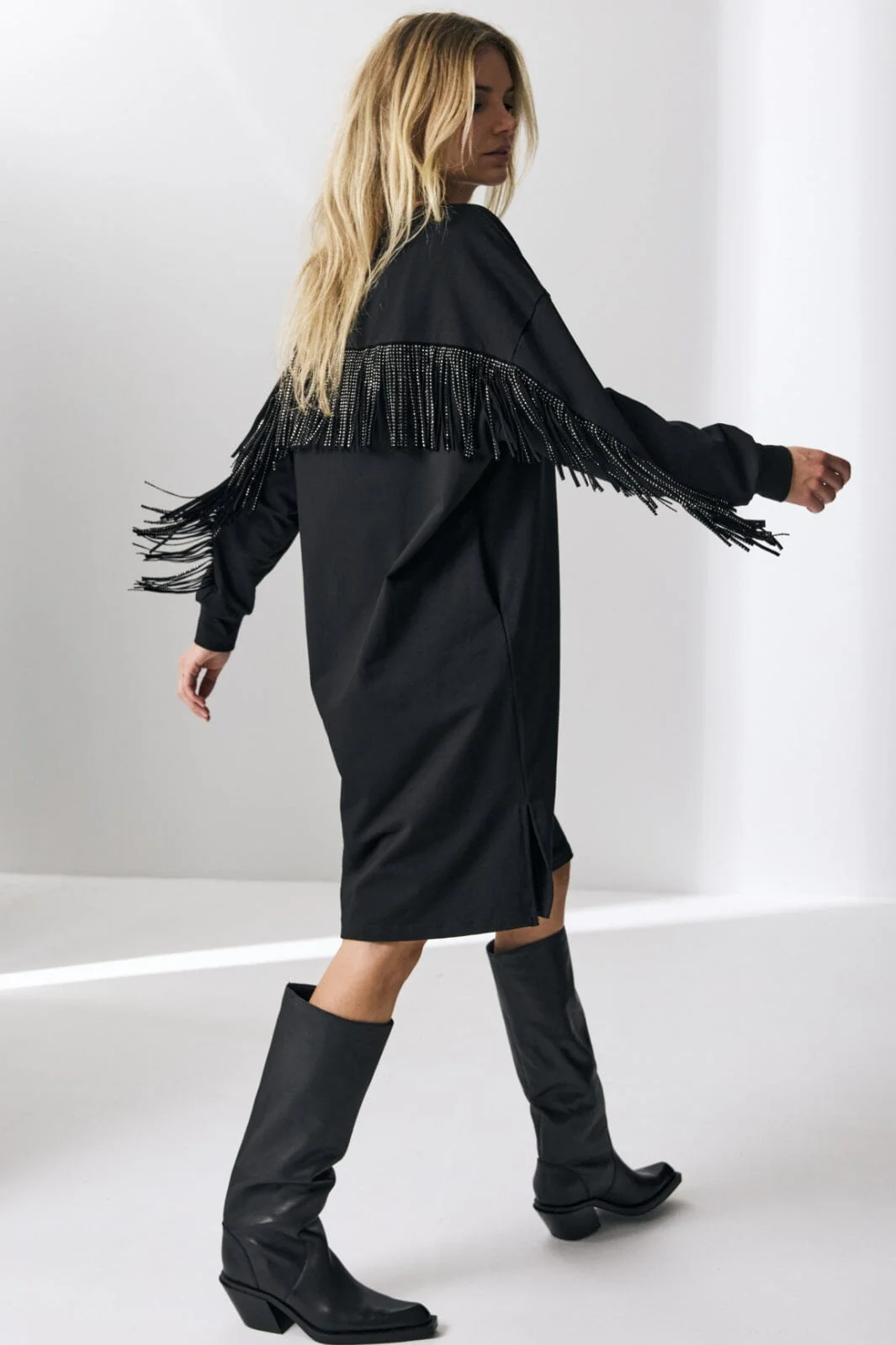 Co´Couture Studcc Fringe Sweat Dress 36455